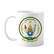 Dıythinker 350 ml Ruanda Afrika Ulusal Amblemi Klasik Kupa Beyaz Çömlekçilik Seramik Kupa