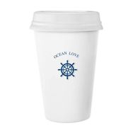 Dıythinker 350 ml Rudder Ocean Love Deniz Yelkenli Mavi Klasik Kupa