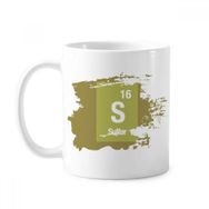 Dıythinker 350 ml S Kükürt Kimyasal Element Bilim Boya Fırçası Kupa Beyaz Seramik Kupa
