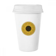 Dıythinker 350 ml Sarı Ayçiçeği Bitki Çiçek Klasik Kupa Beyaz Çömlekçilik Seramik Kupa