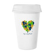 Dıythinker 350 ml Sarı Mavi Yeşil Kalp Şekilli My Lovely Brazil Slogan Brezilya Kültürü Klasik Kupa