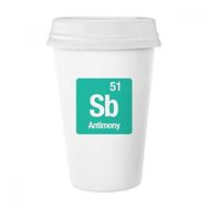 Dıythinker 350 ml Sb Antimon Kimyasal Element Kimya Klasik Kupa Beyaz Çömlekçilik Seramik Kupa