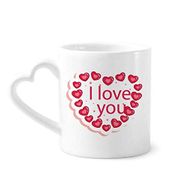 Dıythinker 350 ml Sevgililer Günü Pembe Kalp I Love You Kupaları Seramik Kupa