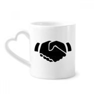Dıythinker 350 ml Shake Hands Jest Silüet Desenli Kupaları Seramik Kupa