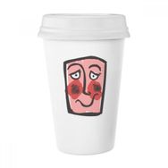 Dıythinker 350 ml Shy Soyut Yüz Eskizi İfadeleri Online Sohbet Klasik Beyaz Çömlek Seramik Kupa
