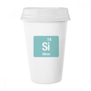 Dıythinker 350 ml Si Silikon Kimyasal Element Bilim Klasik Kupa Beyaz Çömlekçilik Seramik Kupa