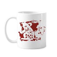 Dıythinker 350 ml Sıçan Yılı Hayvan Çin Zodyak Desenli Boya Fırçası Kupa Beyaz Seramik Kupa