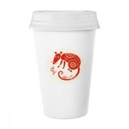 Dıythinker 350 ml Sıçan Yılı Hayvan Çin Zodyak Kırmızı Klasik Kupa