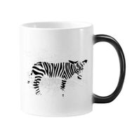 Dıythinker 350 ml Siyah Hayvan Zebra Silüeti Doğal Değişen Renk Kupa