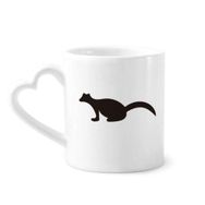 Dıythinker 350 ml Siyah Polecat Hayvan Portrayal Kupaları Seramik Kupa