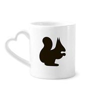 Dıythinker 350 ml Siyah Sincap Hayvan Portrayal Kupaları Seramik Kupa