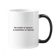 Dıythinker 350 ml Slogan The Secret Of Success Is Constancy To Purpose Morphing Isıya Duyarlı Değişen Renk Kupa