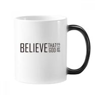Dıythinker 350 ml Sloganı Believe That God Is Fair Morphing Isıya Duyarlı Değişen Renk Kupa