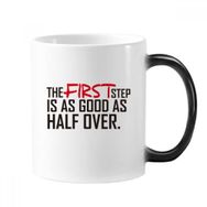 Dıythinker 350 ml Sloganı The First Step Is As Good As Half Over Morphing Isıya Duyarlı Değişen Renk Kupa