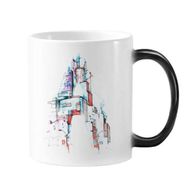 Dıythinker 350 ml Sokak Lambası Modern Bina Suluboya Boyama Renk Kupa