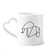 Dıythinker 350 ml Soyut Origami Fil Geometrik Şekilli Kupaları Seramik Kupa
