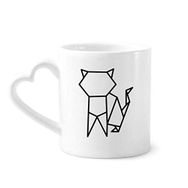 Dıythinker 350 ml Soyut Origami Kedi Geometrik Şekilli Kupaları Seramik Kupa