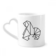Dıythinker 350 ml Soyut Origami Köpek Geometrik Şekilli Kupaları Seramik Kupa