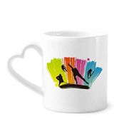 Dıythinker 350 ml Spor Kayak Kayak Grafiti İllüstrasyon Kupaları Seramik Kupa