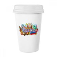 Dıythinker 350 ml St Basil's Cathedral Lenin Anıtol Rusya Grafiti Klasik Kupa