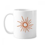 Dıythinker 350 ml Sunshine El Boyama Güneş Turuncu Klasik Kupa Beyaz Çömlekçilik Seramik Kupa
