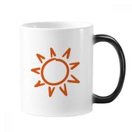 Dıythinker 350 ml Sunshine Güneş El Boyama Turuncu Değişen Renk Kupa