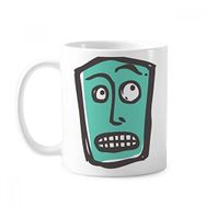 Dıythinker 350 ml Suprised Abstract Face Sketch Emoticons Online Chat Classic Mug Beyaz Çömlek Seramik Kupa