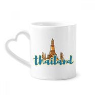 Dıythinker 350 ml Tayland Wat Haw Pha Kaew İllüstrasyon Kupaları Seramik Kupa