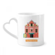 Dıythinker 350 ml Tayvan Attractions Kırmızı Ev Kupaları Seramik Kupa