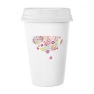 Dıythinker 350 ml Tek Renk Çiçekler Çizim Bitkiler Kuşlar Klasik Beyaz Çömlekçilik Seramik Kupa