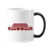 Dıythinker 350 ml Tiananmen Chairman Mao Kırmızı Çin Değişen Renk Kupa