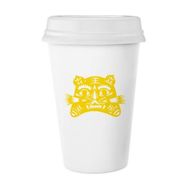 Dıythinker 350 ml Tiger Yılı Hayvan Çin Zodyak Klasik Kupa Beyaz Çömlekçilik Seramik Kupa