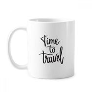 Dıythinker 350 ml Time To Travel Alıntı Klasik Kupa Beyaz Çömlekçilik Seramik Kupa