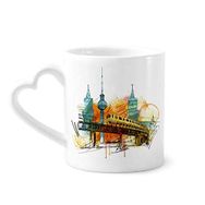 Dıythinker 350 ml Tokyo Japon Raylı Tren Kulesi Kupaları Seramik Kupa