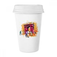 Dıythinker 350 ml Triumphal Arch Paris Fransa El Çizimi Klasik Kupa