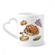 Dıythinker 350 ml Türkiye Üzüm Şükran Günü Desenli Kupaları Seramik Kupa