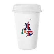 Dıythinker 350 ml Union Jack Birleşik Krallık İrlanda Haritası Ülke Klasik Kupa Beyaz Çömlekçilik Seramik Kupa