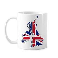 Dıythinker 350 ml Union Jack Deseni Britanya Haritası Ülke Kültürü Klasik Kupa Beyaz Çömlekçilik Seramik Kupa