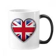 Dıythinker 350 ml Union Jack Kalp Şekilli Britanya İngiltere Bayrağı Değişen Renk Kupa