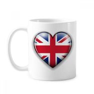 Dıythinker 350 ml Union Jack Kalp Şeklinde Britanya İngiltere Bayrağı Klasik Kupa Beyaz Çömlekçilik Seramik Kupa