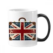 Dıythinker 350 ml Union Jack Retro Valiz Britanya İngiltere Bayrağı Kültürü Değişen Renk Kupa