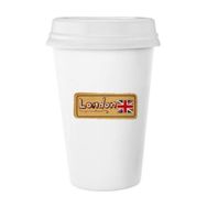 Dıythinker 350 ml Union Jack Uk Londra Damgası Britian Klasik Kupa Beyaz Çömlekçilik Seramik Kupa