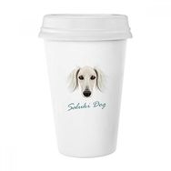 Dıythinker 350 ml Uzun Yüz Beyaz Saluki Köpek Evcil Hayvan Klasik Kupa Beyaz Çömlekçilik Seramik Kupa