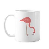 Dıythinker 350 ml Waiting Flamingo Desenli Klasik Beyaz Çömlekçilik Seramik Saplı Kupa