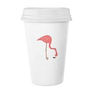 Dıythinker 350 ml Waiting Flamingo Desenli Klasik Kupa Beyaz Çömlekçilik Seramik Kupa