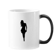 Dıythinker 350 ml Walk Hot Beautiful Woman Stand Değişen Renk Değiştiren Isıya Duyarlı Saplı Kupa