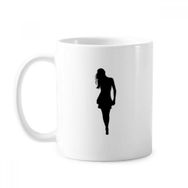Dıythinker 350 ml Walk Hot Beautiful Woman Stand Klasik Beyaz Çömlekçilik Seramik Saplı Kupa