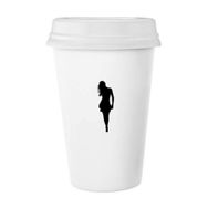 Dıythinker 350 ml Walk Hot Beautiful Woman Stand Klasik Kupa Beyaz Çömlekçilik Seramik Kupa