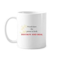 Dıythinker 350 ml Words Have Power To Heal Buddha Alıntı Klasik Kupa Beyaz Çömlekçilik Seramik Kupa