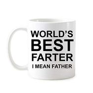 Dıythinker 350 ml World's Best Farter I Mean Father Kelimeler Sözler Aile Yaratıcı Tasarım Klasik Kupa